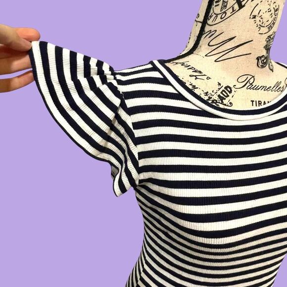 Altar’s State striped ruffle sleeve top - Picture 2 of 5